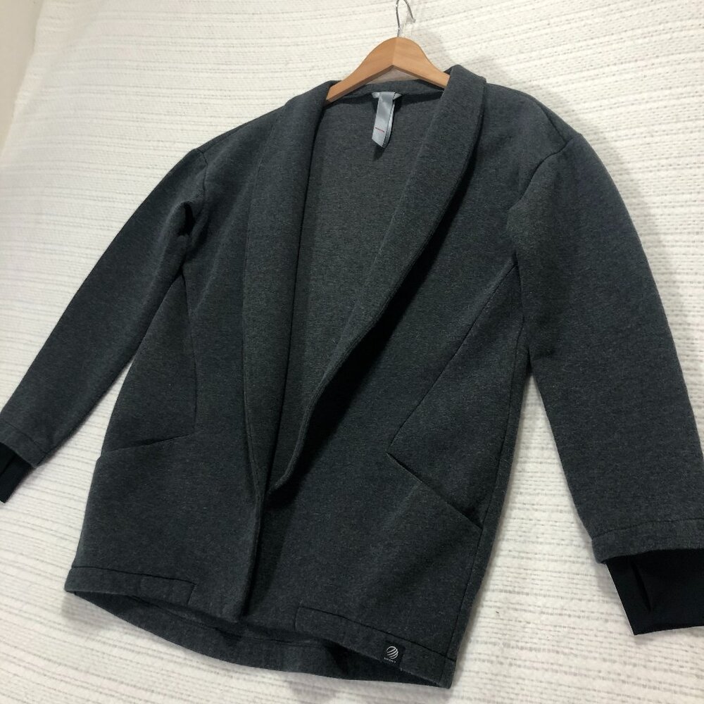 MPG Sport Sweater Women's Small‎ Black Open Face Cardigan Long Sleeve
